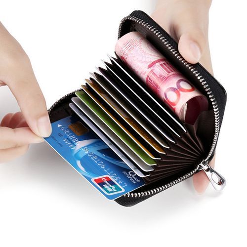 Card Holder,Credit Card And Cash Wallet,PU Leather Card Wallet（Blue）