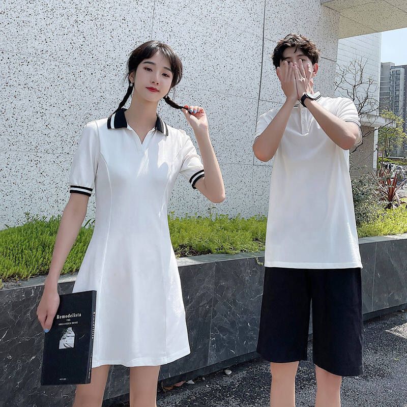 2021 New Couple Wear Summer Dress POLO Shirt Loose Temper