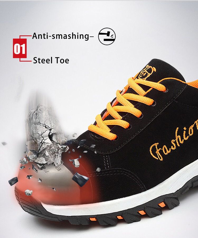 Steel Toe Boots Men Ankle Work Women Safety Shoes Mesh