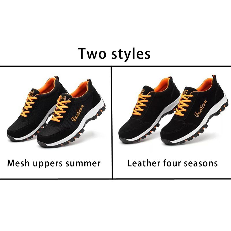 Steel Toe Boots Men Ankle Work Women Safety Shoes Mesh