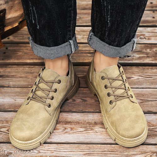Men Ankle Boots Casual Work Shoes Retro Martin Boots