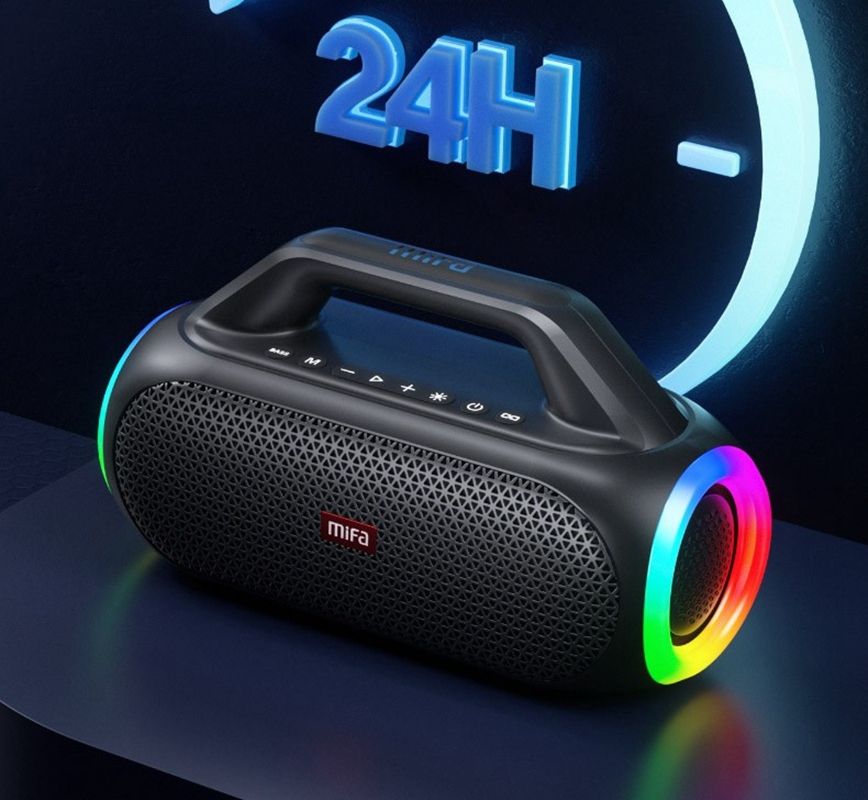 A/MIFA WildBox Outdoor High Sound Quality Car Party Portable Speaker Colored Light Effect Black