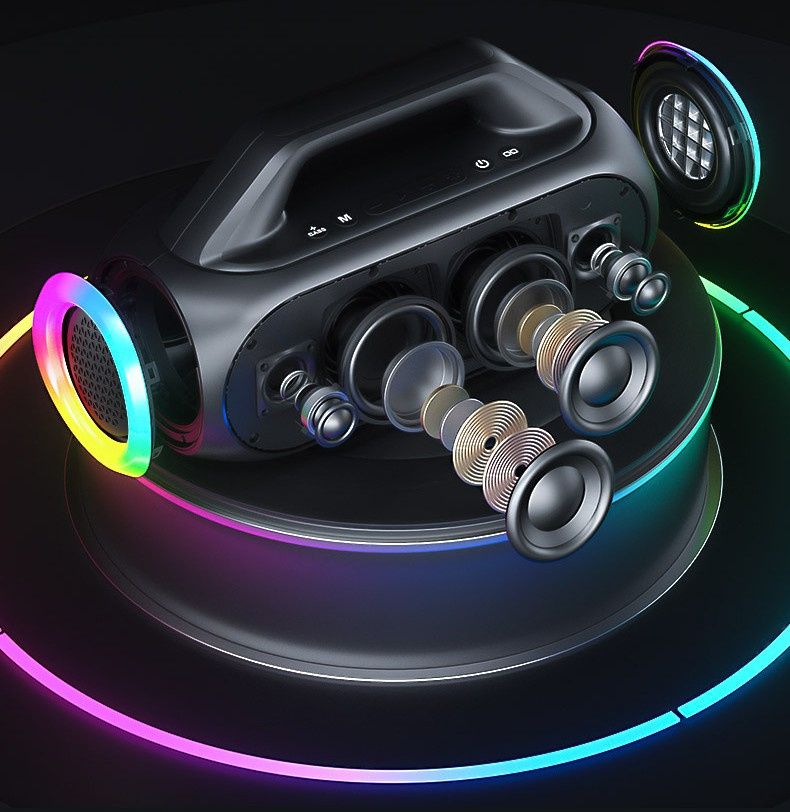 A/MIFA WildBox Outdoor High Sound Quality Car Party Portable Speaker Colored Light Effect Black