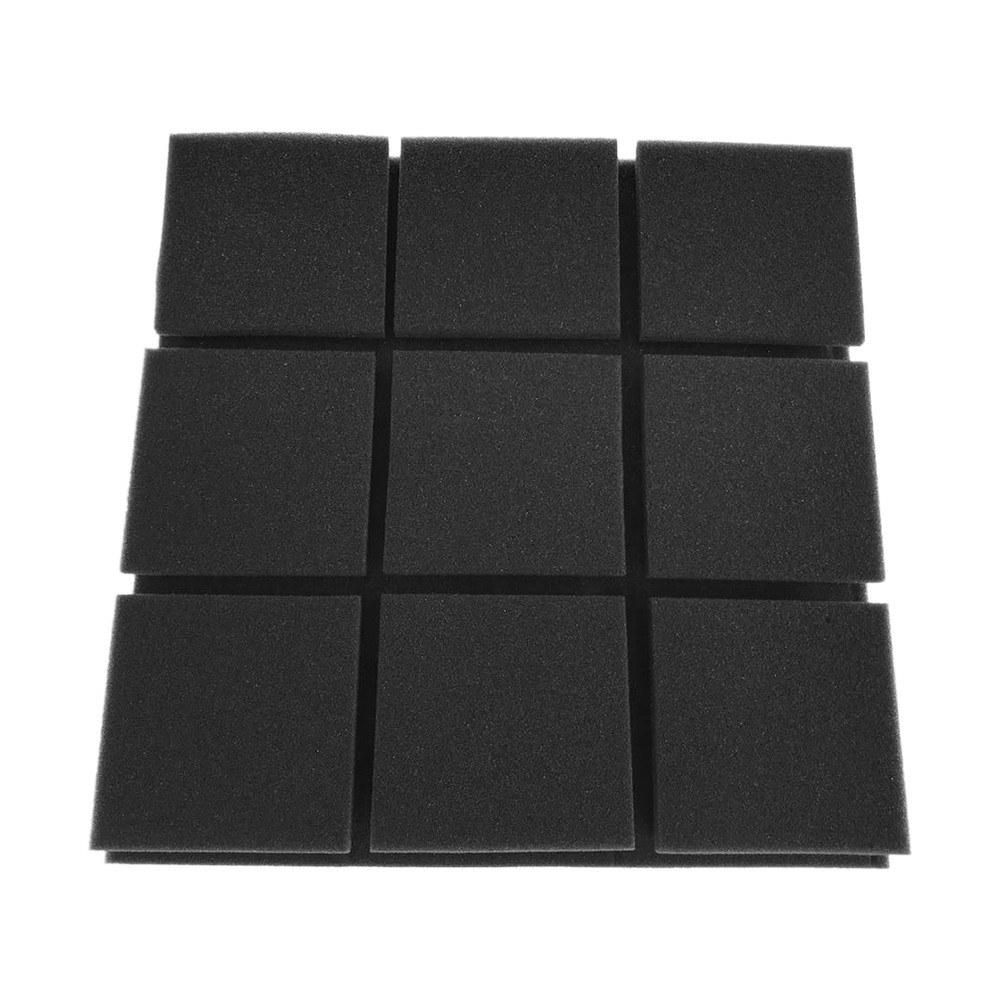 12pcs 12*12*2in Studio Acoustic Foams Panels Sound Insulation Soundproof Sound Absorbing Foam Wall Deadening for Studio KTV Broadcast Family Theater Black