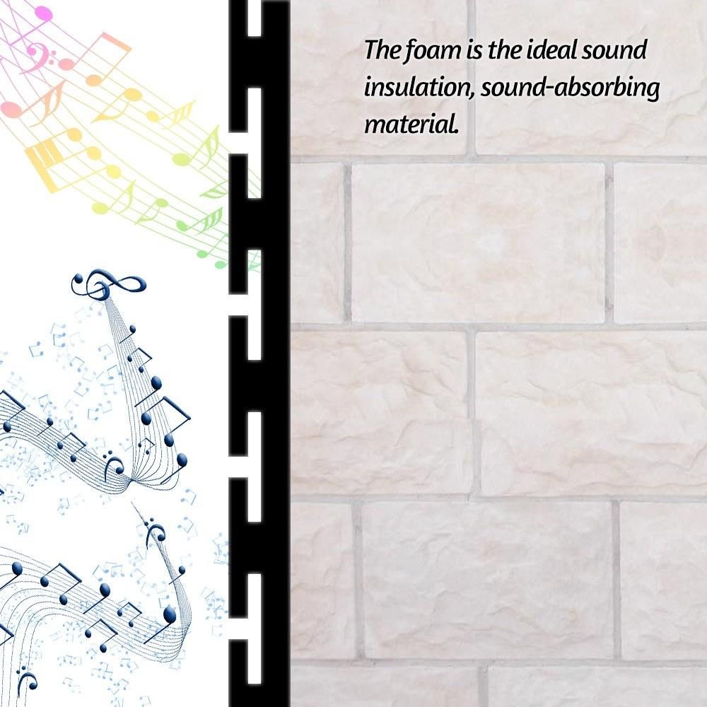 12pcs 12*12*2in Studio Acoustic Foams Panels Sound Insulation Soundproof Sound Absorbing Foam Wall Deadening for Studio KTV Broadcast Family Theater Black