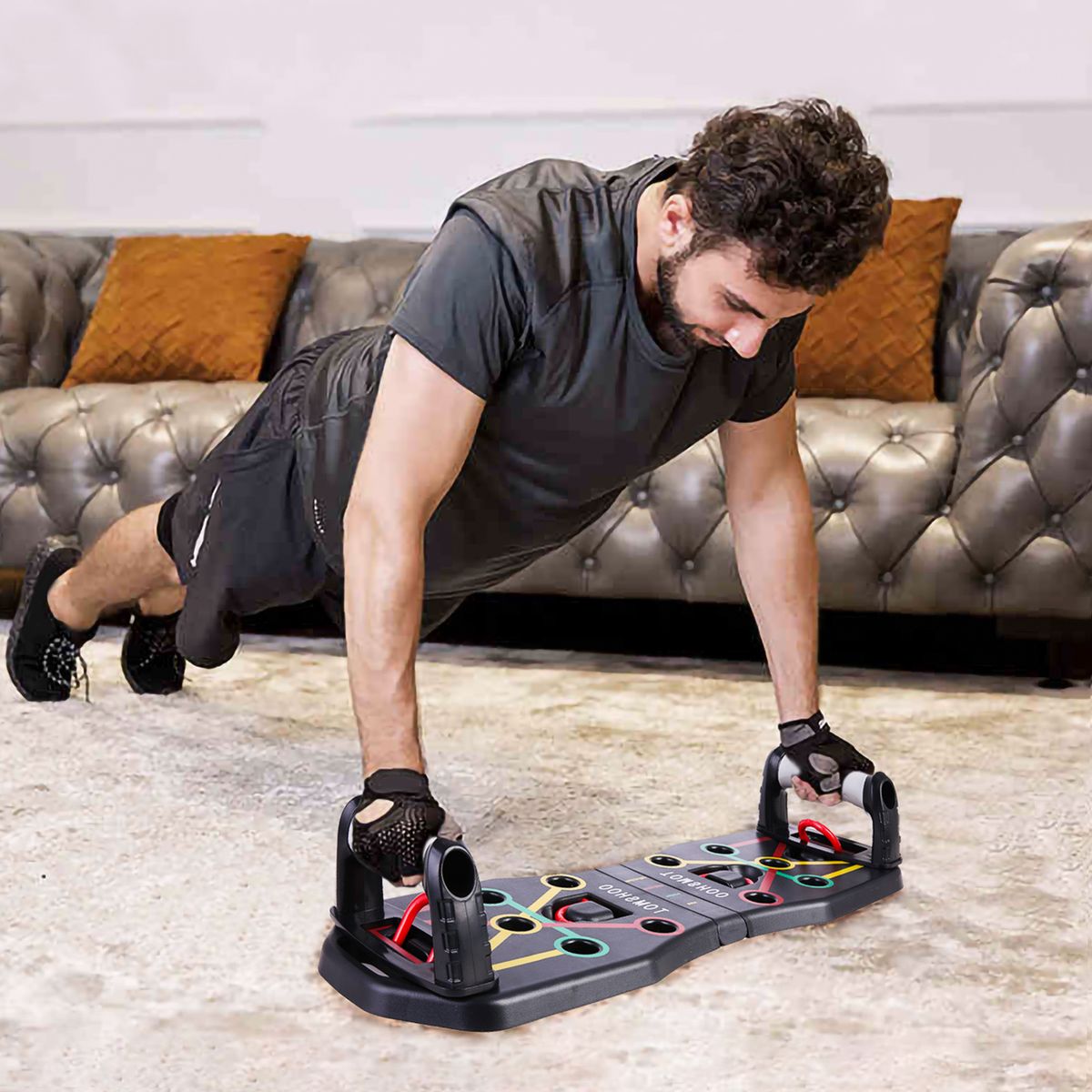 TOMSHOO Push Up Board With Resistance Band And Handles For
