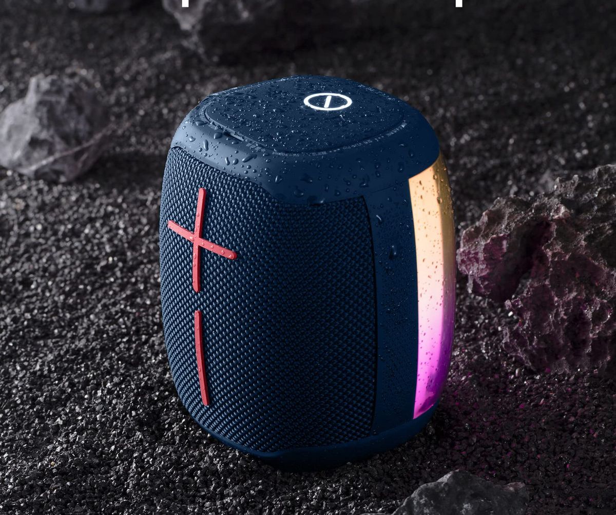V12S PRO Outdoor Waterproof Dazzling Light Bluetooth Speaker Blue
