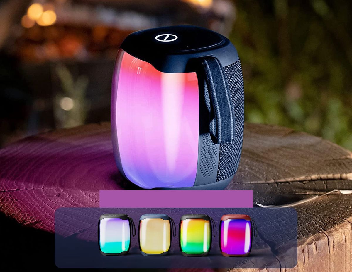 V12S PRO Outdoor Waterproof Dazzling Light Bluetooth Speaker Blue