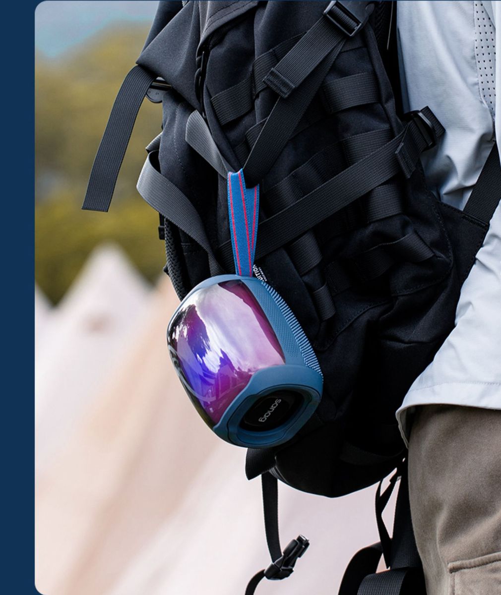 V12S PRO Outdoor Waterproof Dazzling Light Bluetooth Speaker Blue