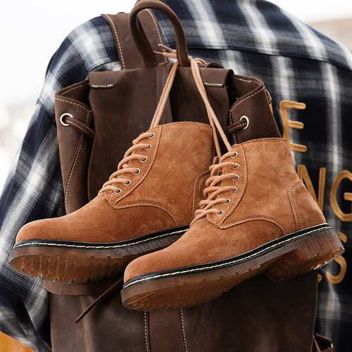 Popular Motocycle Boots Men's Shoes EUR Size 38-48 High-Top Men Martin Boots Cow Split Leather Oxford Boots For Male Fall British Luxury Military Combat Boots Outdoor Casual Shoes Ankle Boot Brown