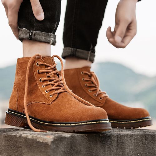 Popular Motocycle Boots Men's Shoes EUR Size 38-48 High-Top Men Martin Boots Cow Split Leather Oxford Boots For Male Fall British Luxury Military Combat Boots Outdoor Casual Shoes Ankle Boot Brown