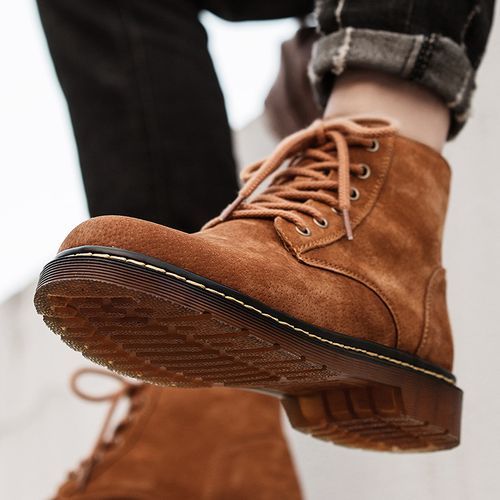 Popular Motocycle Boots Men's Shoes EUR Size 38-48 High-Top Men Martin Boots Cow Split Leather Oxford Boots For Male Fall British Luxury Military Combat Boots Outdoor Casual Shoes Ankle Boot Brown