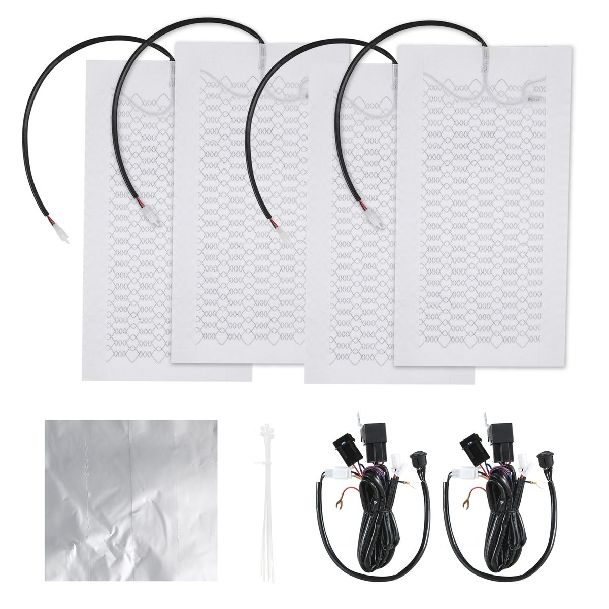 12V Carbon Fiber Seat Heater Kit For 2 Seats With High Low