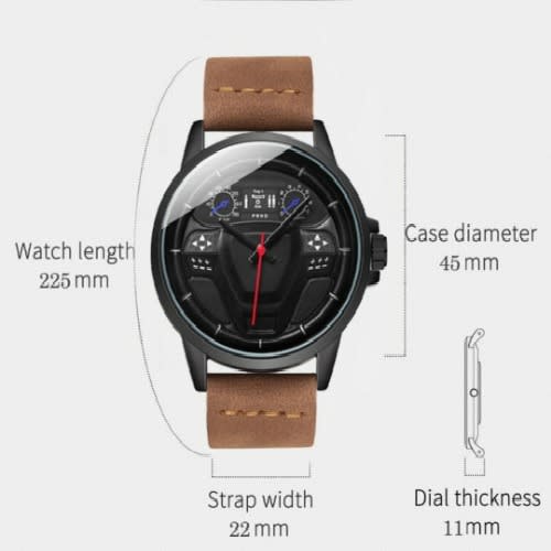 Unisex Car Steering Wheel Dashboard Sport Watch