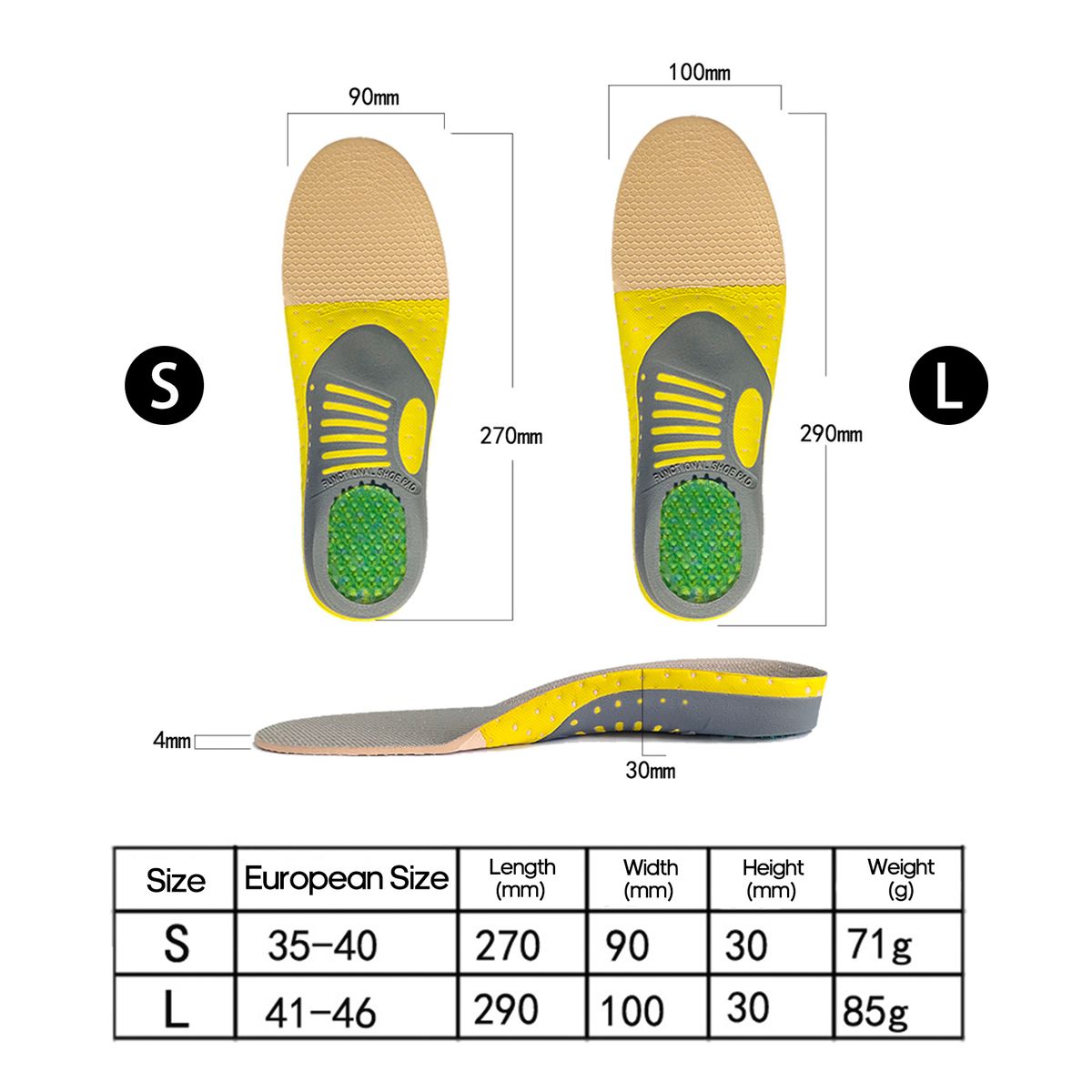 Shoe Insoles Arch Supports 1 Pair Orthotic Insoles Soft Feet
