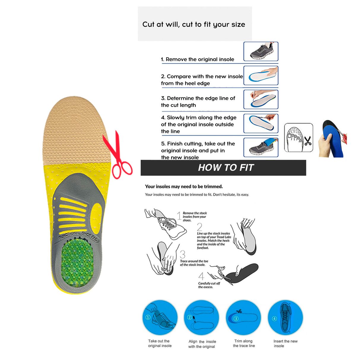 Shoe Insoles Arch Supports 1 Pair Orthotic Insoles Soft Feet