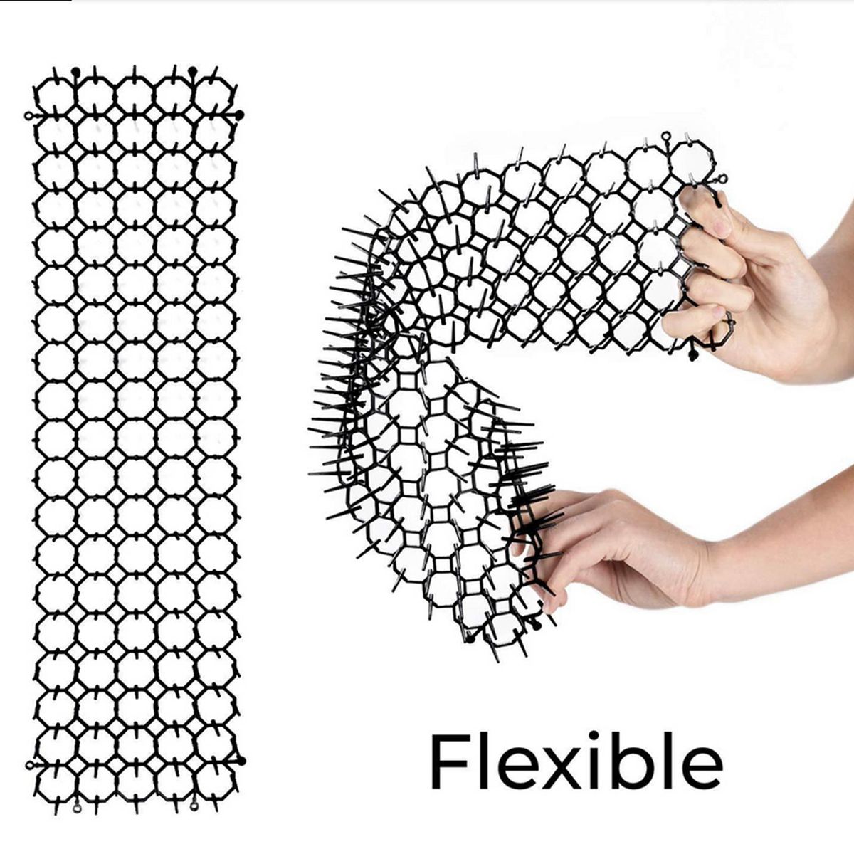 10Pcs Repellent Mats + 10Pcs U Shape Nails Garden Prickle Strip Dig Stop Cat Dog Repellent Deterrent Mat Spike Garden Supplies
