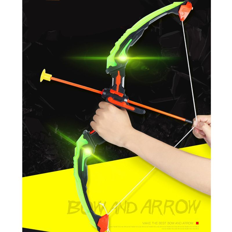 Light Up Archery Bow And Arrow Toy Set For Boys Girls With 3 Suction Cup Arrows