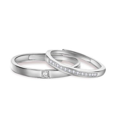 Couple S925 Silver Ring,Men Women Engagement Marriage Open Adjustable Ring