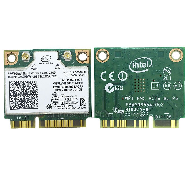 Dual Band Wireless-AC 3160 3160HMW 802.11ac 433Mbps Wifi