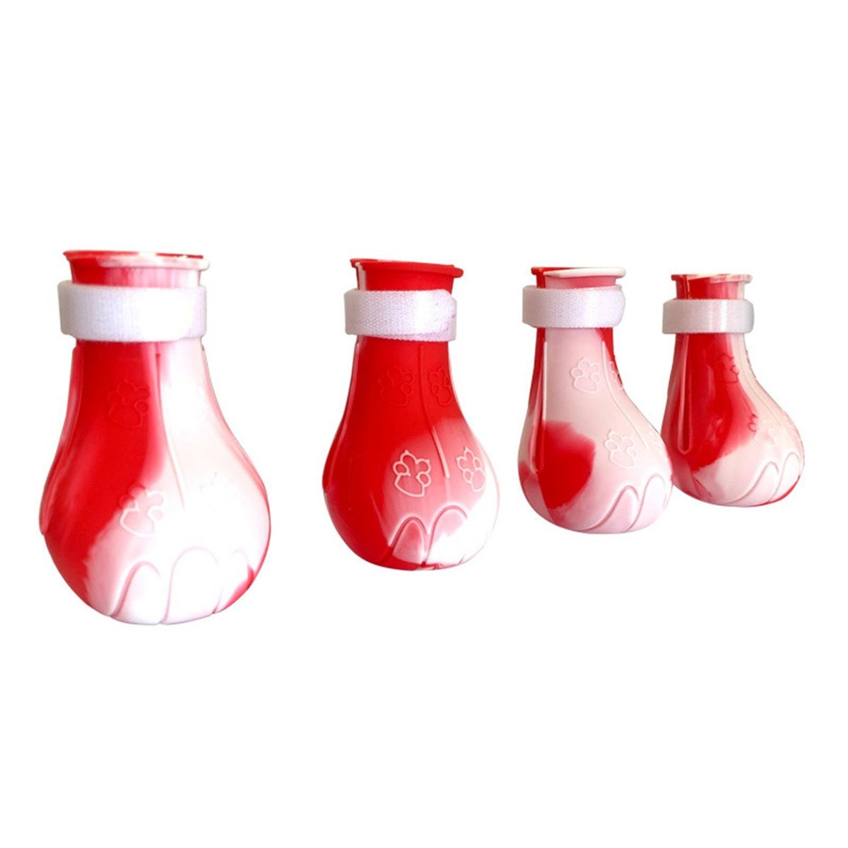 4Pcs Cat Shoes Pet Kitten Cat Bath Washing Paw Protector Shoes Red White