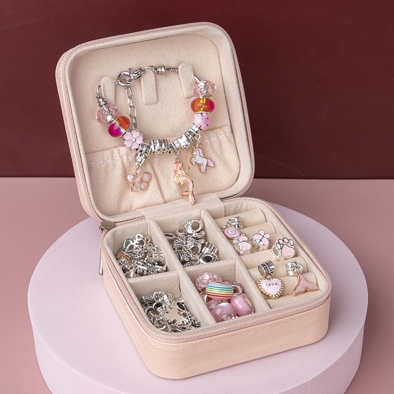 DIY Beaded Bracelet Set with Storage Box for Girls Gift Acrylic an Large Hole Beads Handmade Diy Jewelry Making Kit New