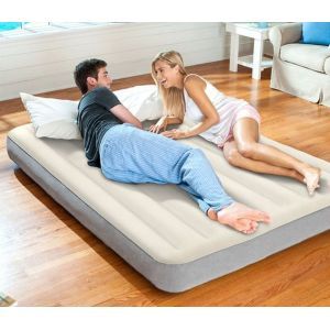2-3 Inflatable Person Classic Downy Airbed With Pump - Blue Color