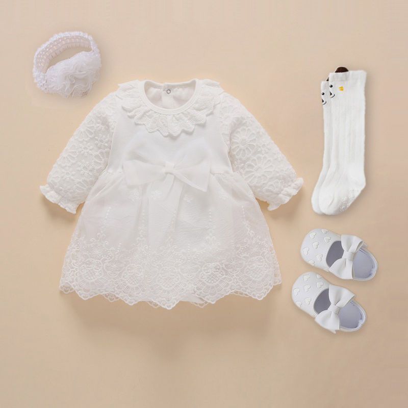 FELICIA BABY GIRL CHRISTENING/NAMING CEREMONY 4PSC GOWN - WHITE