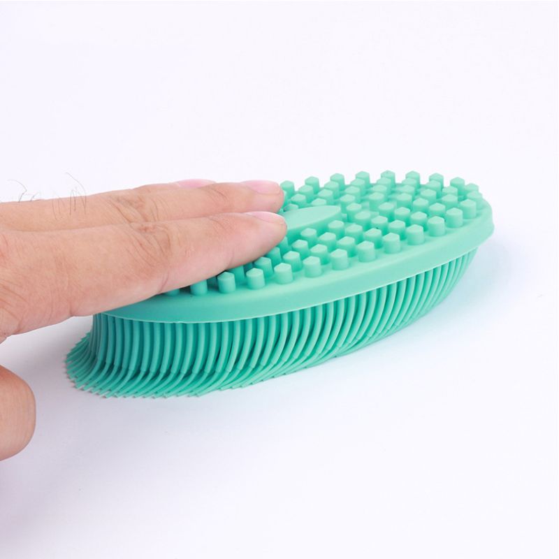 Soft silicone brush wash bath shower exfoliating skin fit for baby adult bath shampoo Head massage brush supplies siliconebrush
