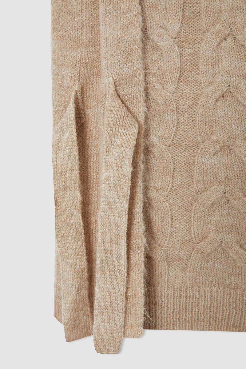Girl - Regular Fit Crew Neck Tricot Pullover - Beige