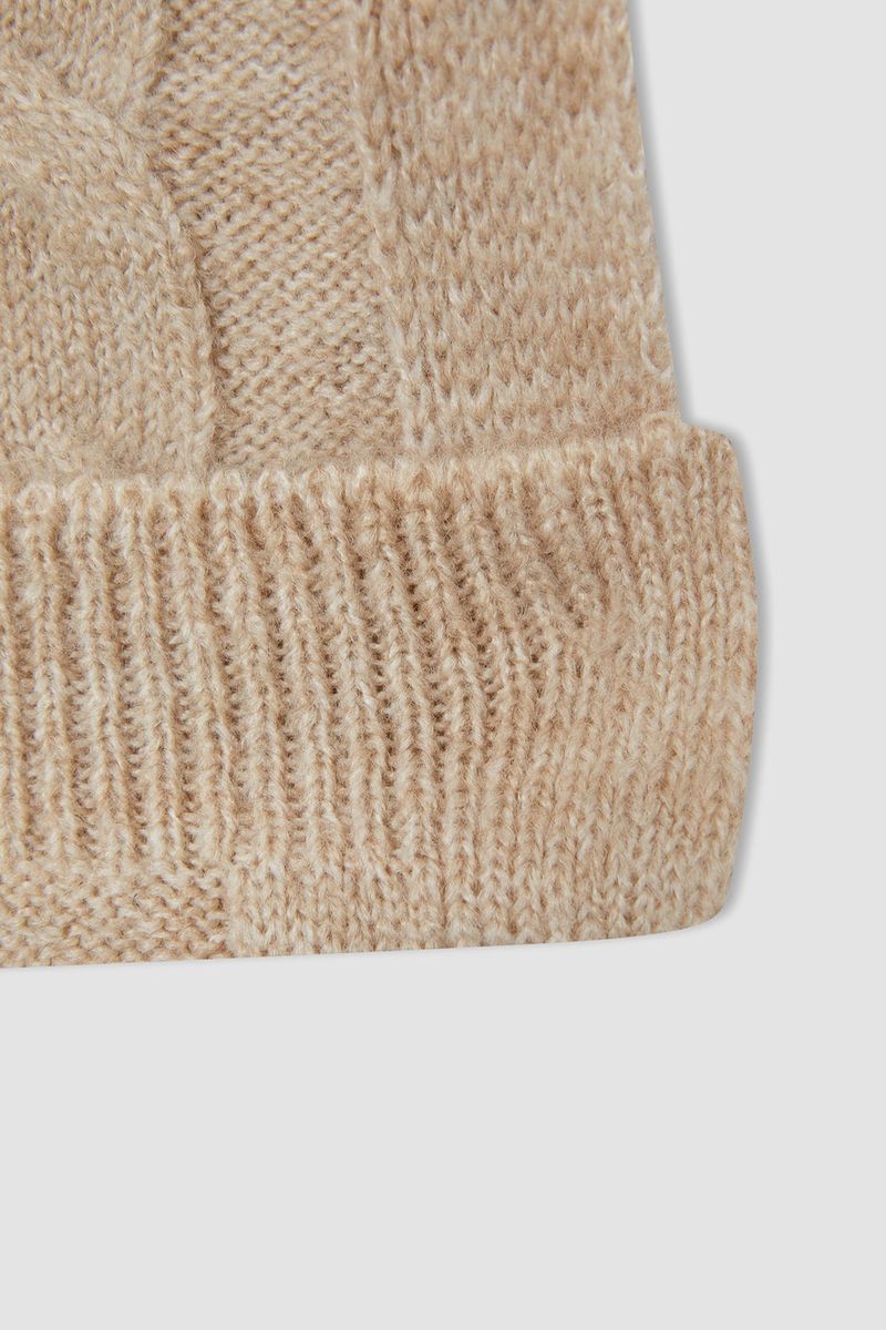 Girl - Regular Fit Crew Neck Tricot Pullover - Beige