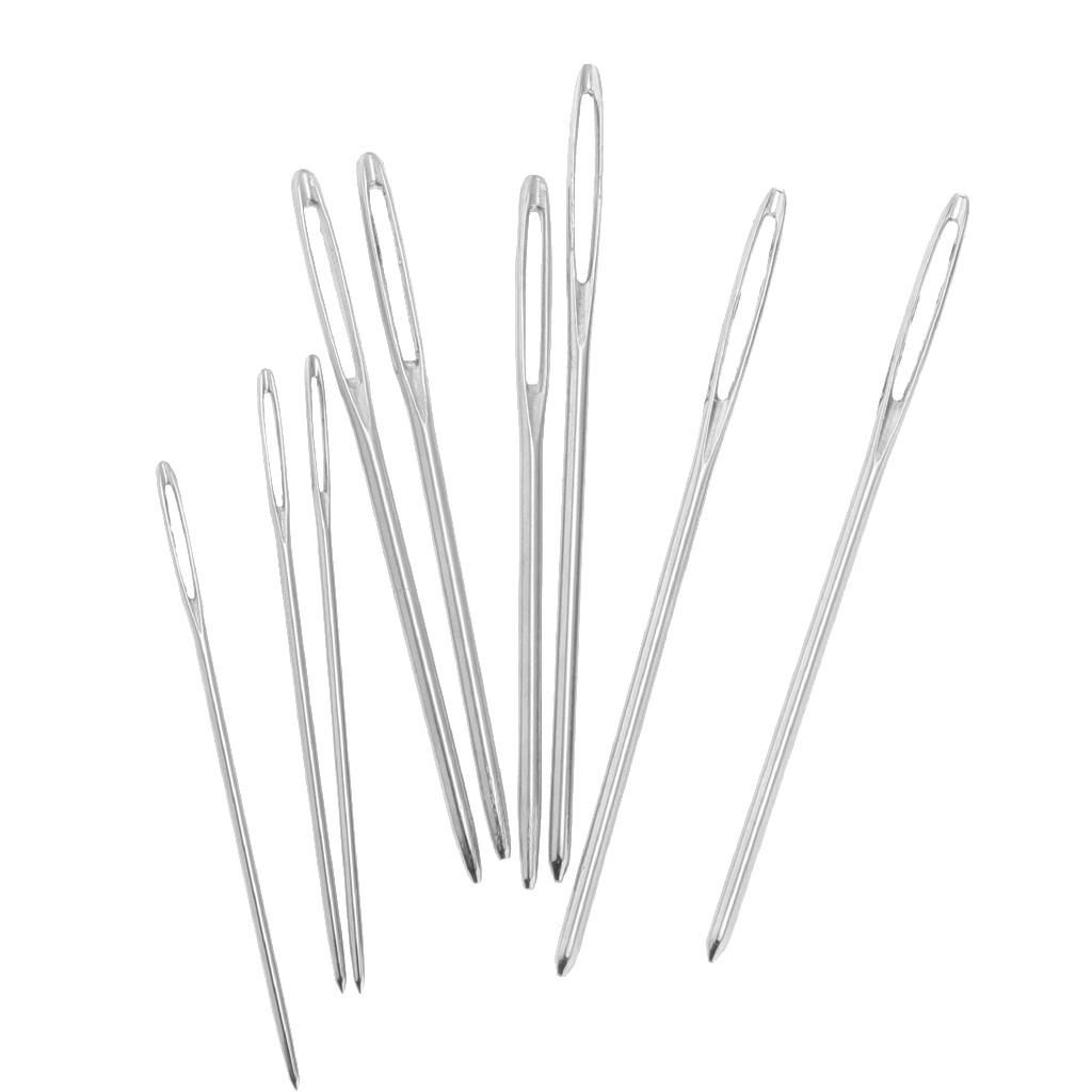 9x Stainless Steel Large Eye  Sewing Yarn Kniting