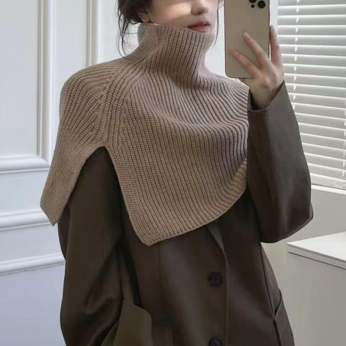 Women Winter Shawl European Style Lady Shawl Khaki