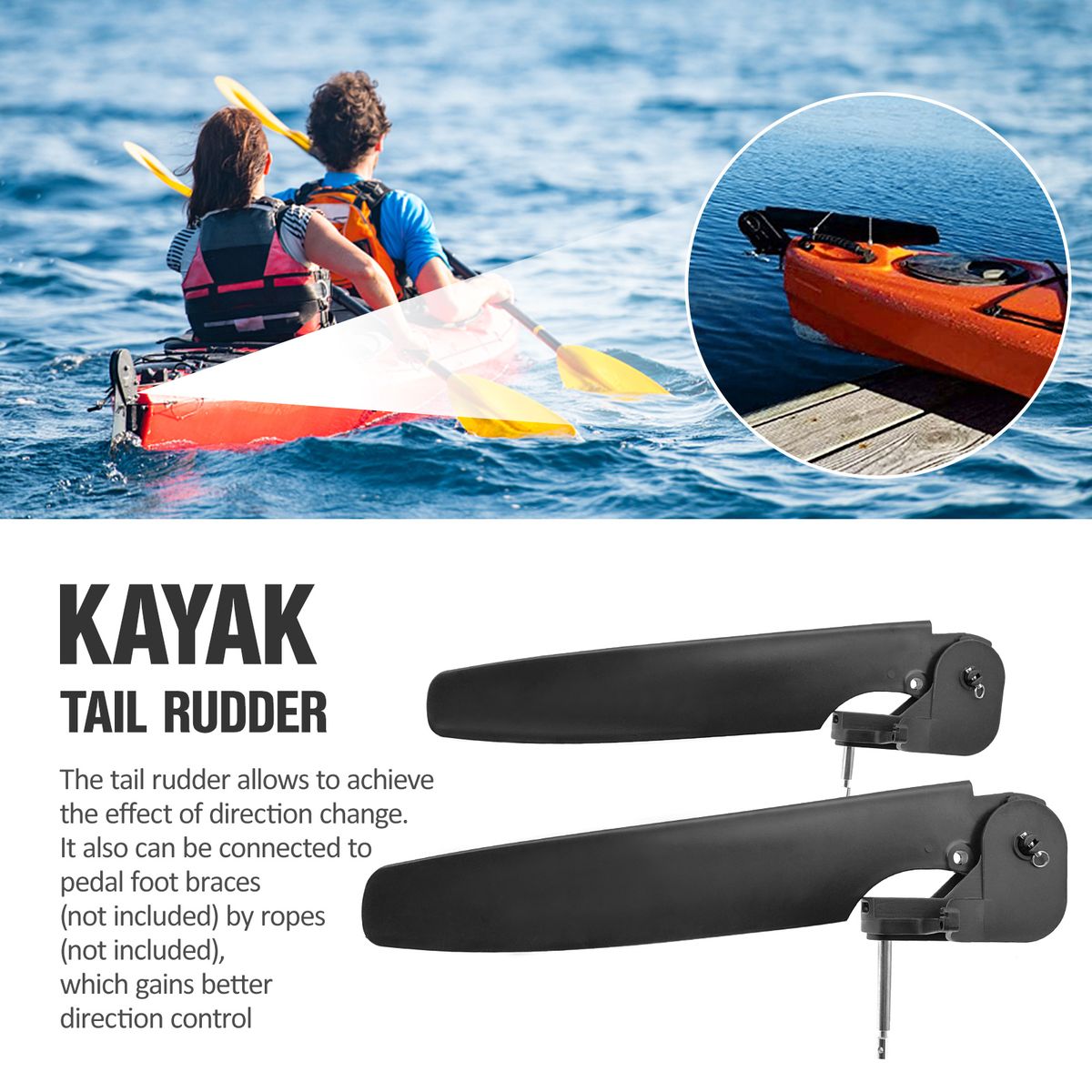 Kayak Tail Rudder Steering System Control Kit For Direction