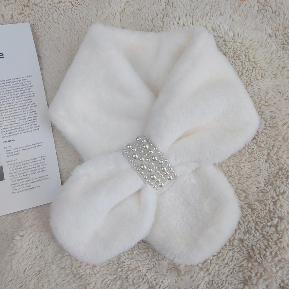 Cross Scarf Cold Winter Female Cross Scarf White