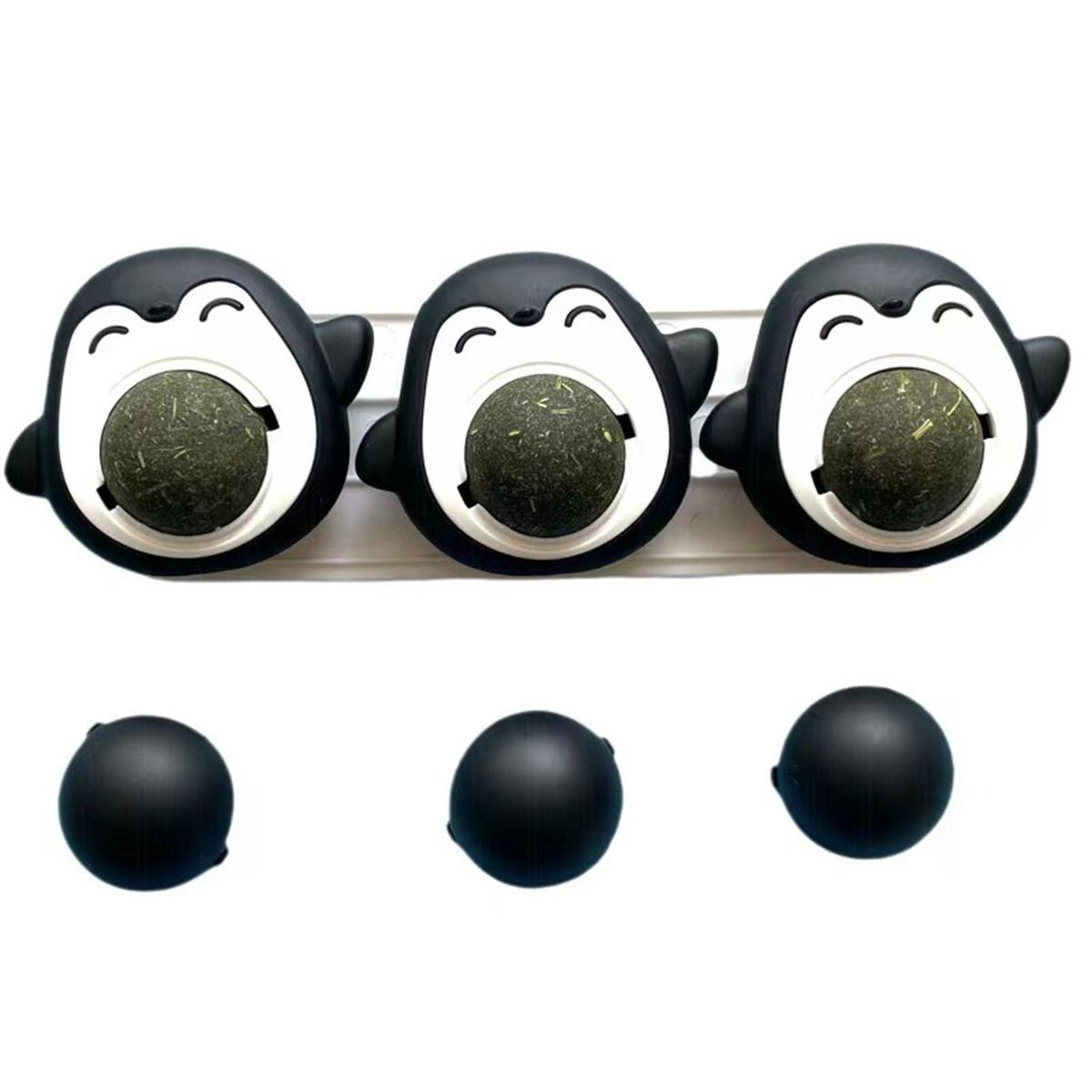 3Pcs Cat Toys Promote Digestion Kitten Catnips Balls Black