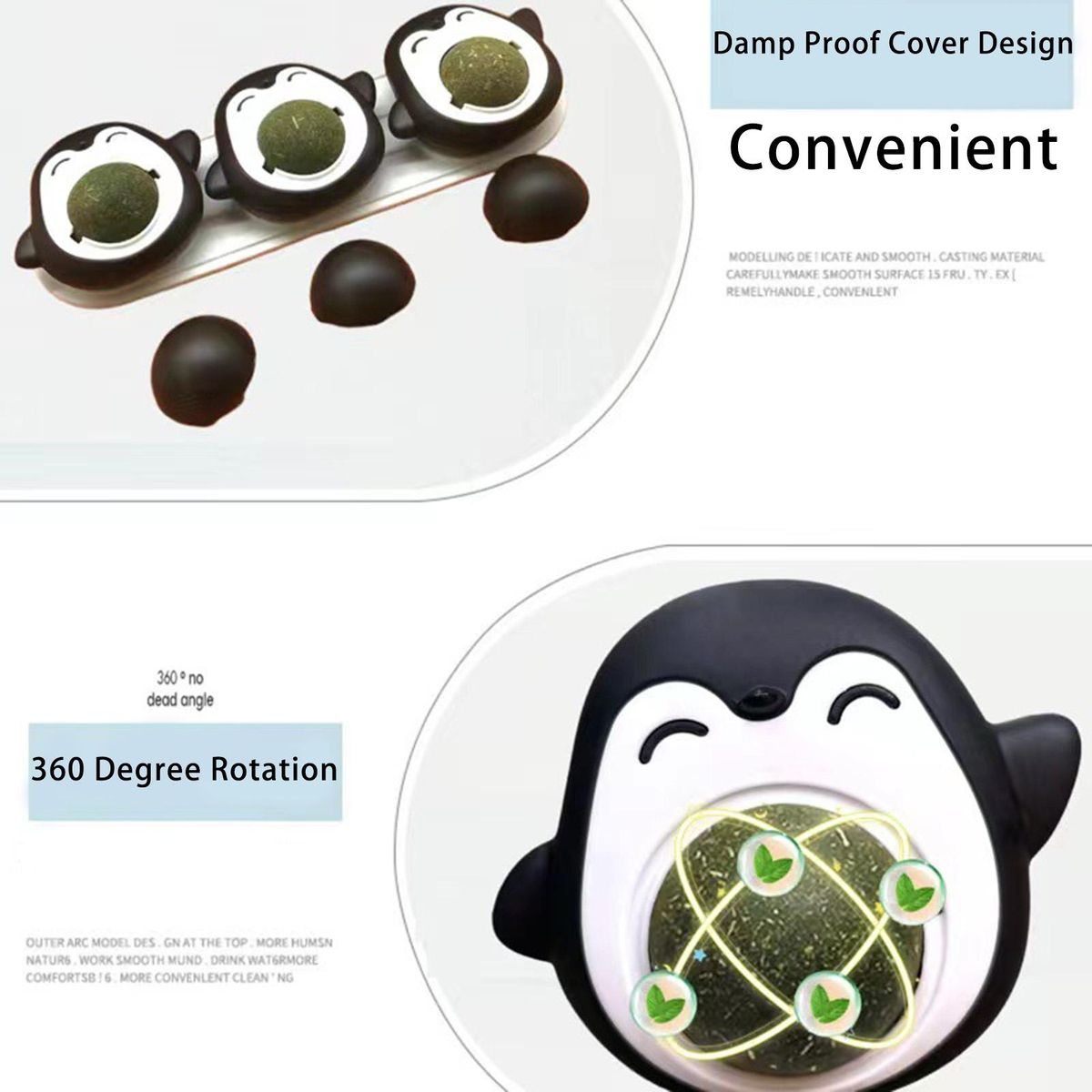 3Pcs Cat Toys Promote Digestion Kitten Catnips Balls Black