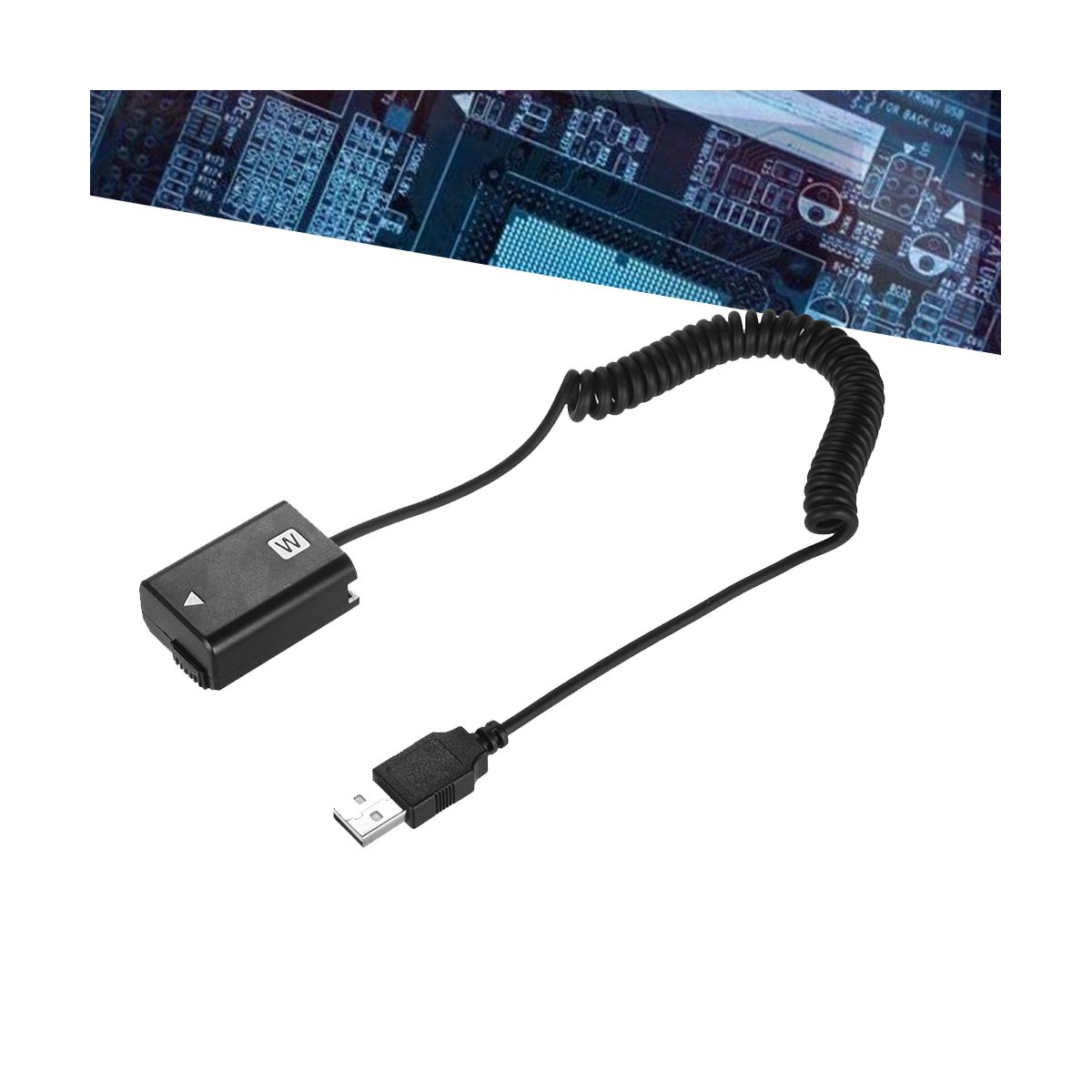 NP-FW50 Dummy Battery Spring USB Charging Cable for Sony A7 Coupler