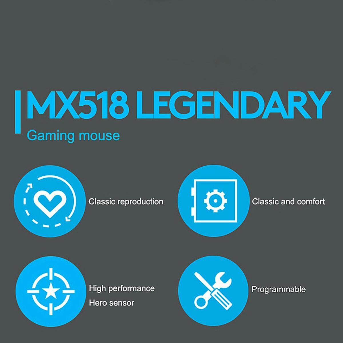 2018New Mode 1/Logitech MX518 Legendary Classic Game Mouse 16000 DPI HERO PUBG