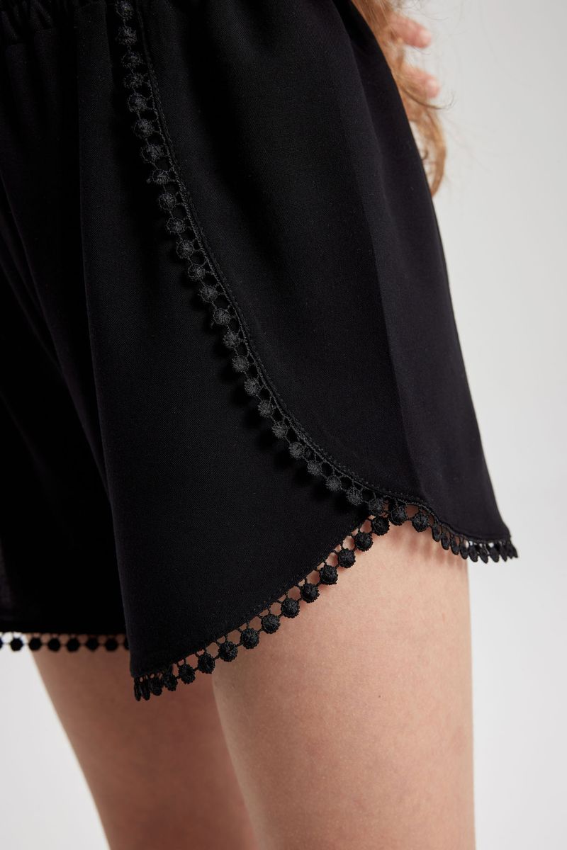 Girl Regular Fit Woven Swimming Short - Black