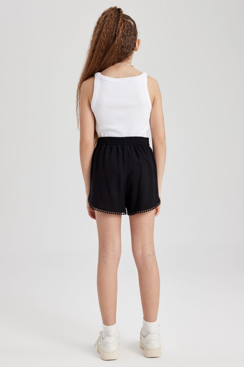 Girl Regular Fit Woven Swimming Short - Black