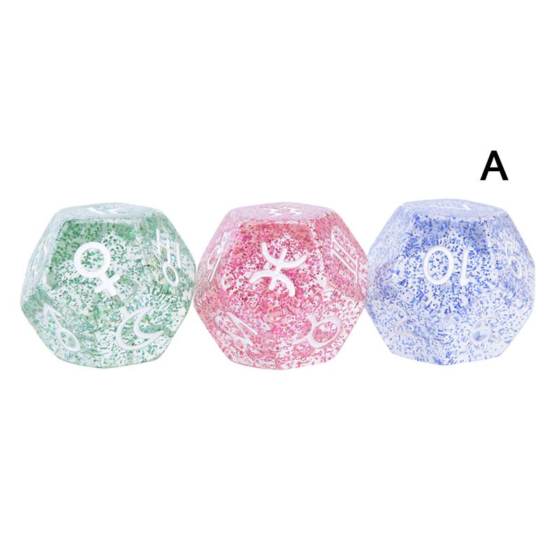 12-Sided Astrology Dice Acrylic D12 Shinning Star Dices For