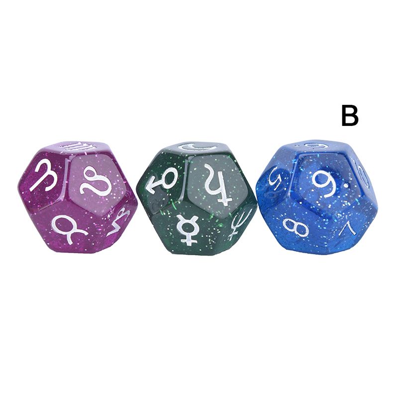 12-Sided Astrology Dice Acrylic D12 Shinning Star Dices For
