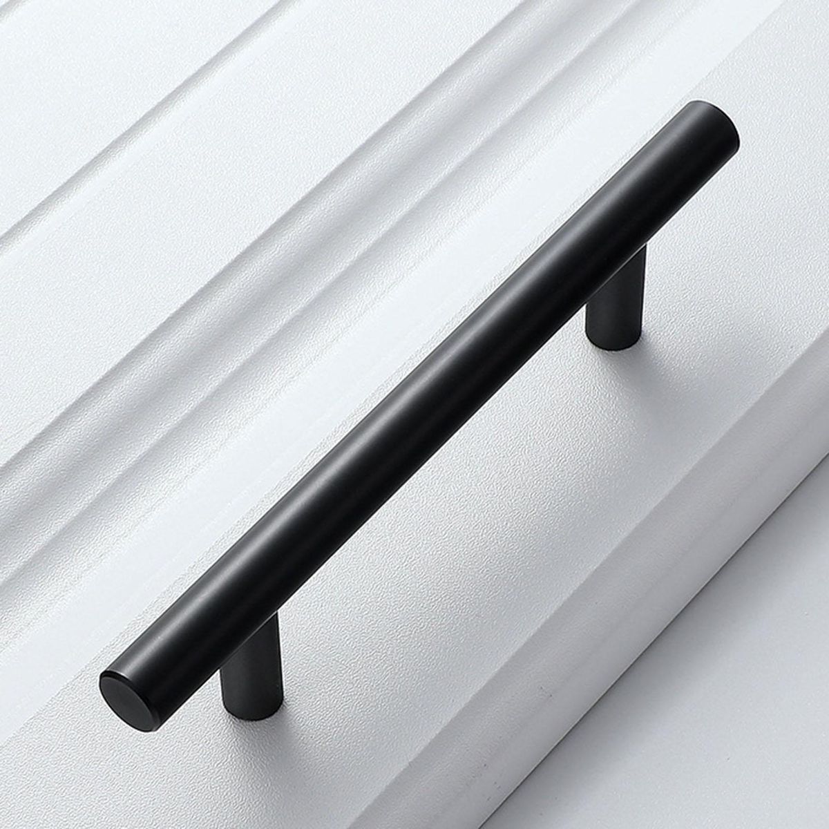 1 Set Cupboard Handle Round Tube Cupboard Door Handle Black