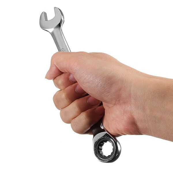 5 Sizes Stubby Combination Ring Open End Ring Ratchet Spanner Wrench 10mm-19mm Thirteen