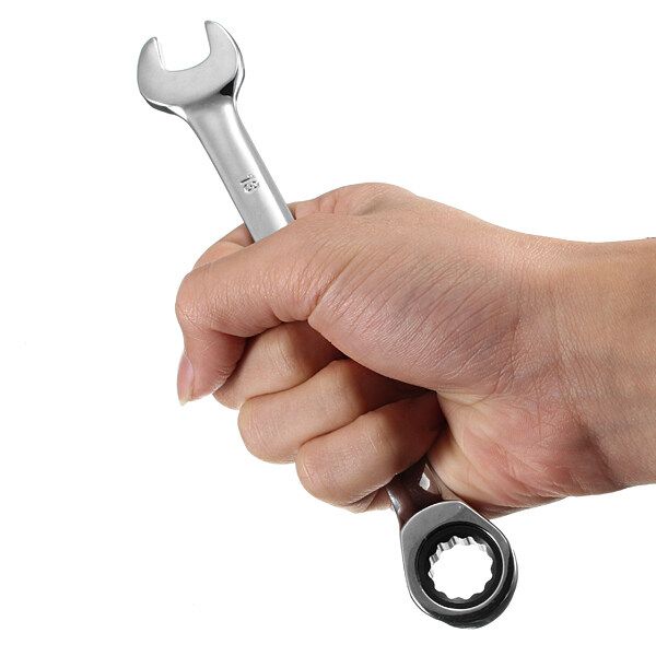 5 Sizes Stubby Combination Ring Open End Ring Ratchet Spanner Wrench 10mm-19mm Thirteen