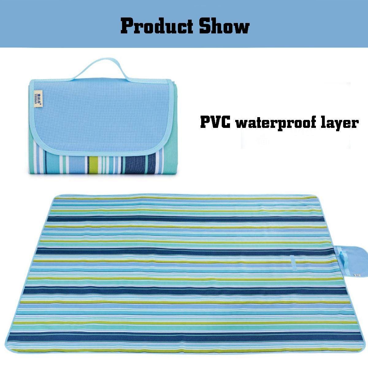 Outdoor Camping Picnic Blanket Large Waterproof Beach Sand Portable Mat PVC 145 X 200