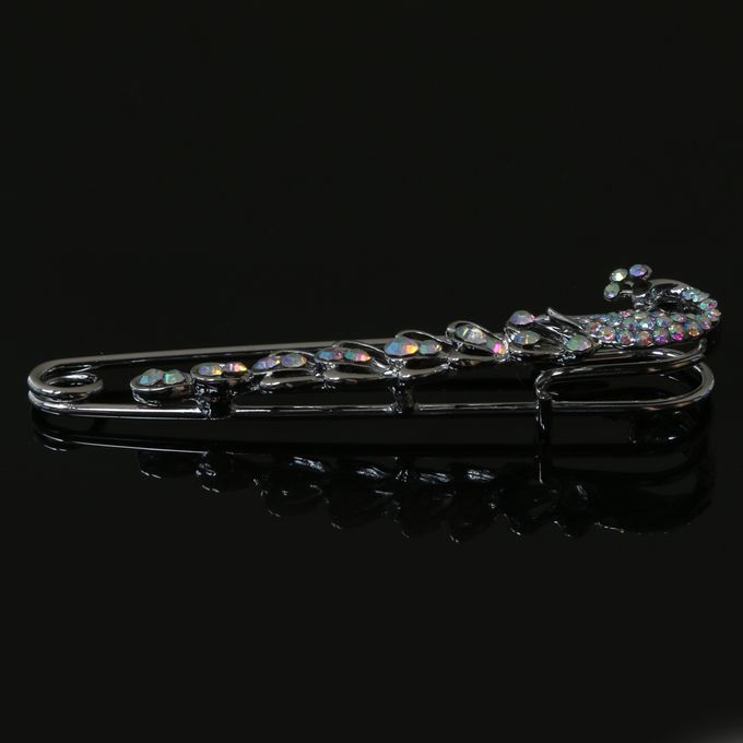 Silver   Rhinestone   Crystal   Peacock   Wedding   Bridal   Brooches