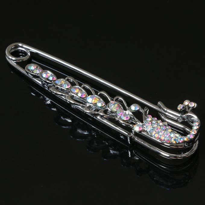Silver   Rhinestone   Crystal   Peacock   Wedding   Bridal   Brooches