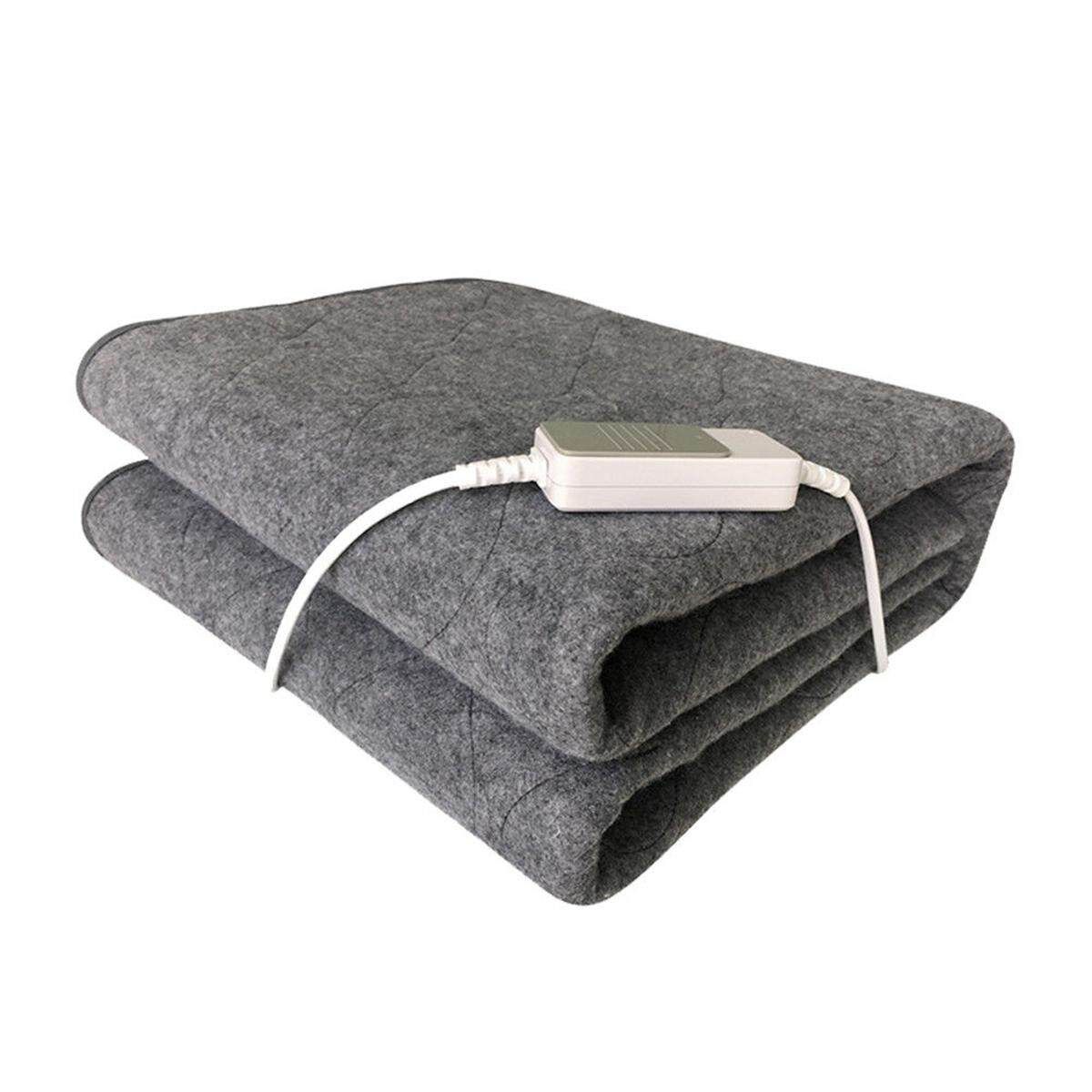 Electric Heated Throw Over Under Blanket Fleece Washable Warm Mattress Washable Cold Grey Non Woven Fabric 75 * 150cm